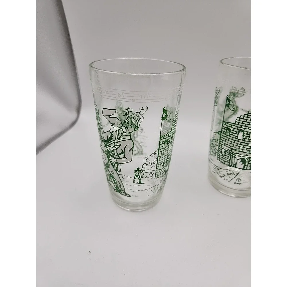 Davy Crockett Vintage Drinking Glass The Alamo Jam Jar Set Of 2